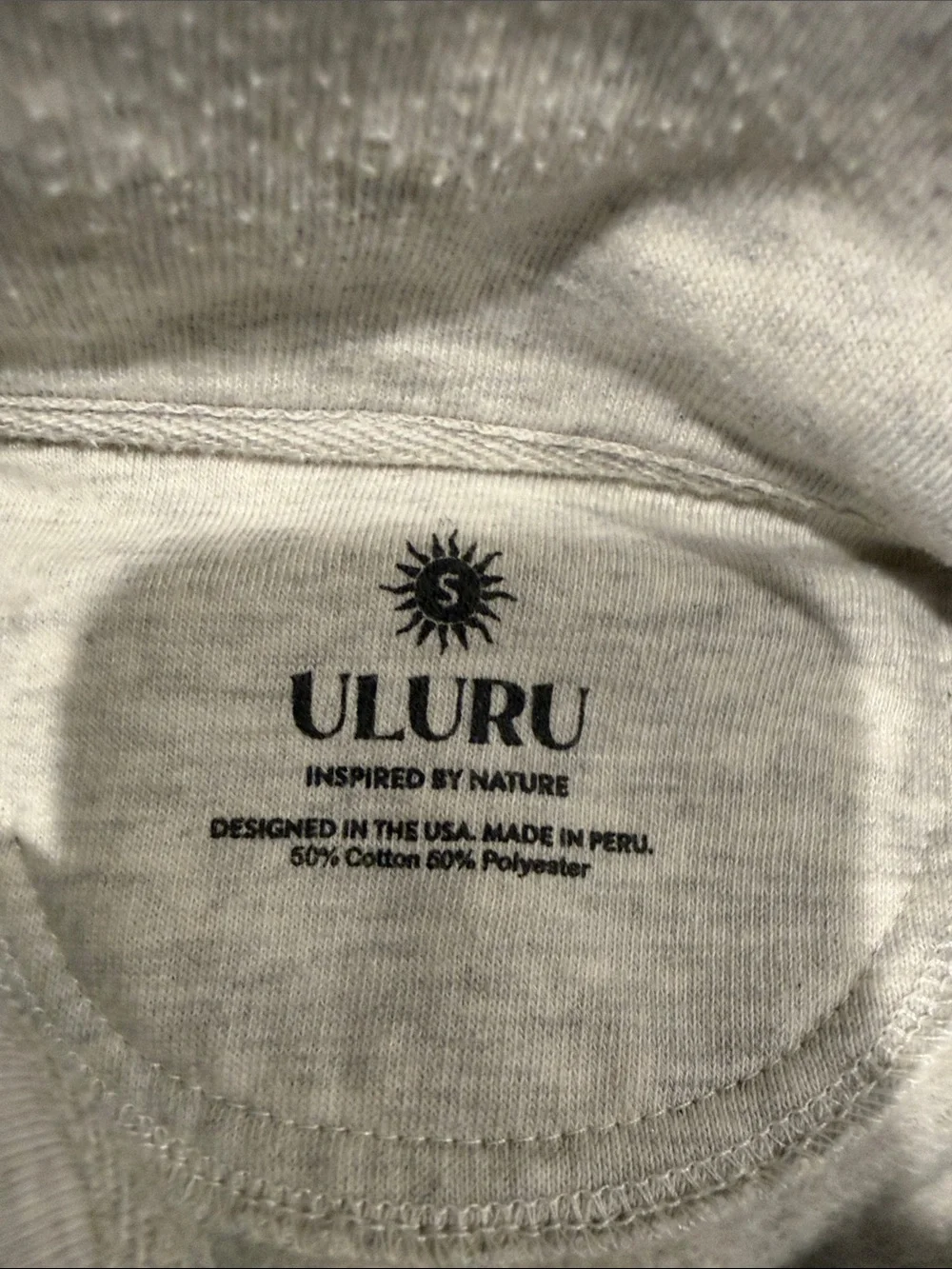 Ulu Light Gray Half-Zip Sweater with Navy Chest Logo